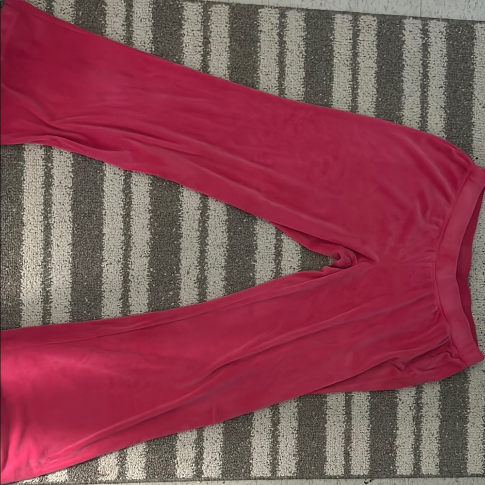 Juicy Couture Vibrant Pink Wide-Leg Velour Pants